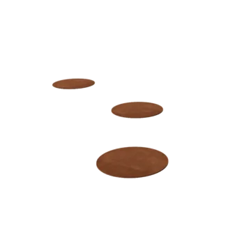 Pas japonez din oțel corten - Rotund - 25 cm