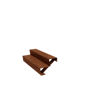 Treaptă de grădină din oțel corten - 2-trepte - 48 x 120 x 34 cm