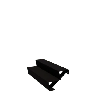 Treaptă de grădină din oțel - 2-trepte - 48 x 120 x 34 cm - RAL9005 mat (negru)