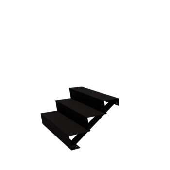 Treaptă de grădină din oțel - 3-trepte - 72 x 100 x 51 cm - RAL9005 mat (negru)