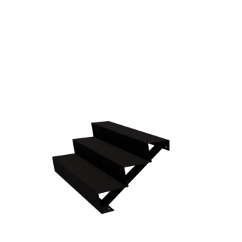 Treaptă de grădină din oțel - 3-trepte - 72 x 120 x 51 cm - RAL9005 mat (negru)