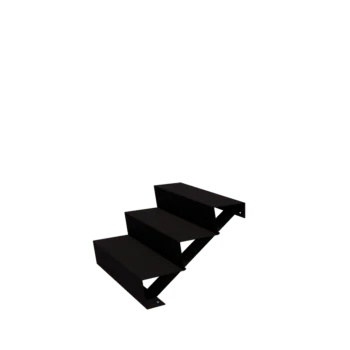 Treaptă de grădină din oțel - 3-trepte - 72 x 80 x 51 cm - RAL9005 mat (negru)
