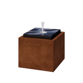 Fântână din oțel corten - Orin - 50 x 50 x 40 cm - Cu iluminare LED