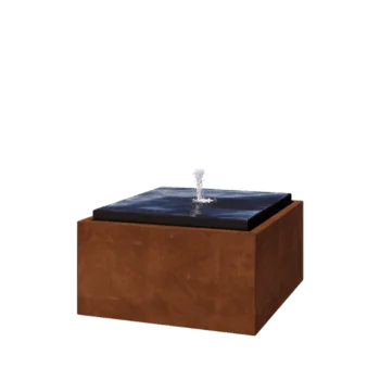 Fântână din oțel corten - Orin - 80 x 80 x 40 cm - Fără iluminare LED