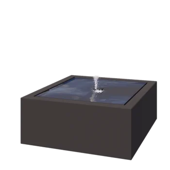 Fântână din aluminiu - Lyra - 100 x 100 x 40 cm - RAL7016 mat (gri antracit) - Cu iluminare LED