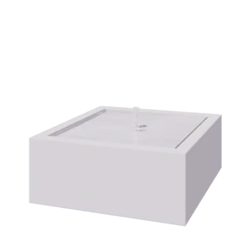 Fântână din aluminiu - Lyra - 120 x 120 x 40 cm - RAL9010 mat (alb) - Cu iluminare LED