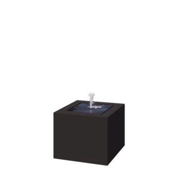 Fântână din aluminiu - Lyra - 50 x 50 x 40 cm - RAL9005 mat (negru) - Cu iluminare LED