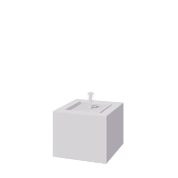 Fântână din aluminiu - Lyra - 50 x 50 x 40 cm - RAL9010 mat (alb) - Cu iluminare LED