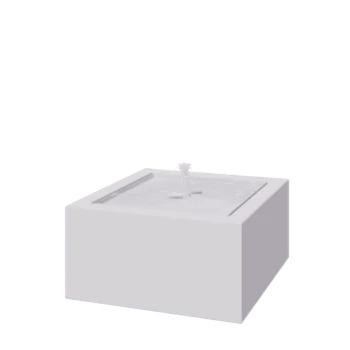 Fântână din aluminiu - Lyra - 80 x 80 x 40 cm - RAL9010 mat (alb) - Cu iluminare LED