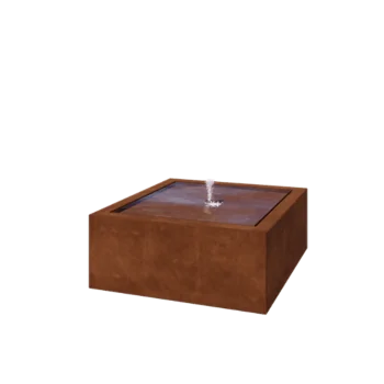 Fântână din oțel corten - Lyra - 100 x 100 x 40 cm - Cu iluminare LED