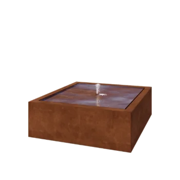Fântână din oțel corten - Lyra - 120 x 120 x 40 cm - Cu iluminare LED