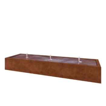 Fântână din oțel corten - Lyra - 300 x 80 x 40 cm - Cu iluminare LED