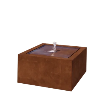 Fântână din oțel corten - Lyra - 80 x 80 x 40 cm - Cu iluminare LED